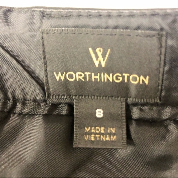 Worthington Faux Leather Buttery Soft Studded Black Skirt Size 8 NWT - Picture 3 of 6